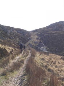 NC 321 420: Track to Gobernuisgach Lodge. These enthusiastic mountain bikers soon had to dismount. © Russel Wills, Geograph
