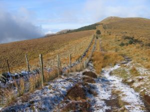 NS730813: looking west along the path towards Tomtain. © Chris Wimbush, Geograph