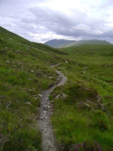 NN 312 664: top of the pass. A decent path between Loch Chiarain and Loch Treig pictured close to its highest point. © Mark Nightingale, Geograph