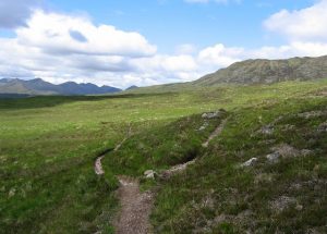 NN 27 62: parting of the ways. A junction between two paths is discreetly marked by a small cairn. © Richard Webb, Geograph