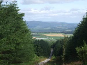 NO764905: view north-northwest with Bennachie (Mither Tap) in the far distance. © Stanley Howe, Geograph