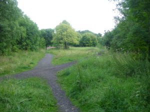 The crossroads of paths if walking from Dalmellington Court. © Paul Hannon, Paul Hannon (ScW member)