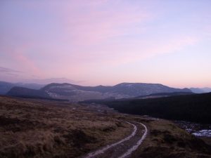 NN579960: looking south along the Glen Markie track alongside the Markie Burn. © Thelma Smart, Geograph