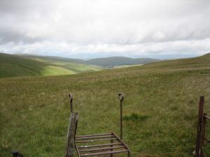 Stile over the Skythorn fence. Over the watershed, on the route over the Ochils from Tillicoultry to Blackford, this is the county boundary. © Robert Smallman, Geograph