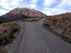 NM980914 looking west toward the track junction at Strathan (2014). © Steven Brown, Geograph