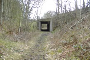 Modern road bridge over the disused railway at NO 379 217. © Richard Black, Geograph