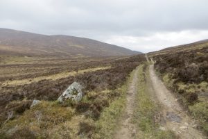 NN592520 Lairig Ghallabhaich looking SSW (2015). The rough road over a pass between Loch Rannoch and Glen Lyon. I once struggled over here through deep snow, and as soon as I got home, I bought skis. © Richard Webb, Geograph
