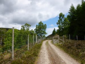 NN582486 Gate on the track to the Lairig Ghallabhaich (2014). This track follows an old route from Loch Rannoch to the kirk at Innerwick in Glen Lyon. © Alan O'Dowd, Geograph