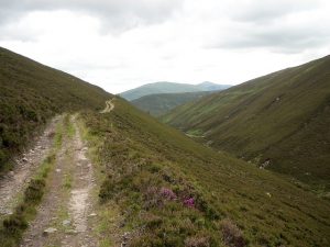 NN589504 looking SSW. (2007). The Allt Ghallabhaich flows along a steep V shaped glen below the Lairig (pass) which takes its name. © Lis Burke, Geograph