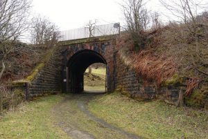 NS750773: railway bridge on Old Parish Road. This right of way provides access to and along the Antonine Wall. © Texas Radio and The Big Beat, Geograph