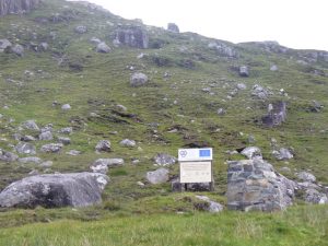 NB186096: Caisteal Ard. Rocky hillside south of Scaladale where the Harris Walkway (EU-funded) leaves the A859 for the south and a traverse through the pass between Gormul Maraig and Cleit Ard. © Colin Smith, Geograph