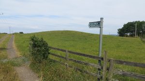 NO228167 looking northwest with the right of way to Macduff's Cross and its road end signpost in view (2013). © Richard Webb, Geograph