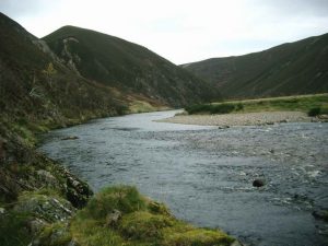 There is a fairly hair-raising path which contours along the very steep ground below Creag a' Chrochain on the west bank of the Findhorn. The path starts just at the bottom left of this photograph. © Gordon Brown, Geograph