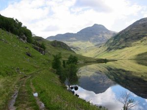 Luinne Bheinn reflected in the waters of Loch an Dubh-lochain. , © Richard Webb, Geograph
