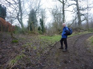 This is the point where you leave the well made track.  It turns sharply to the right but the old road continues straight ahead between the very obvious boundary walls.  , © Neil Ramsay