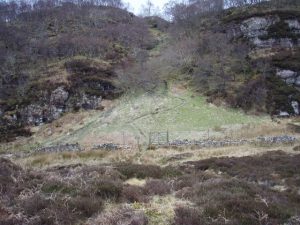 The steep section of path just before the township of Ardmore. © Roger McLachlan, Geograph