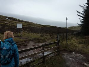 Gate at exit of park onto MOD land. Phantoms Cleugh to the right. © Colin Cadden, Colin Cadden