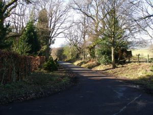 NS 531 858: looking north-west along Auchenibert Lane. © Raymond Okonski, Geograph