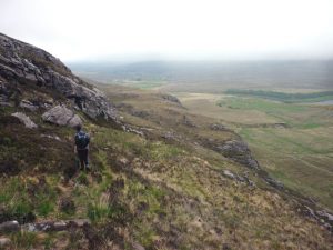 NC109011 looking and heading east, descending towards the glen bottom. The coastal path after a lot of up-and-down heads decisively down from here (2010). © Karl and Ali, Geograph