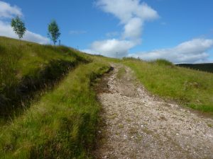 The start of the track as you head towards a mobile phone mast and then Bad Leathan.  , © Neil Ramsay