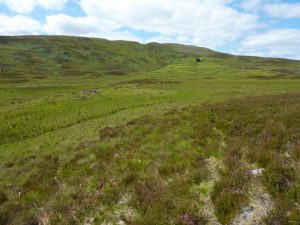Dun-garbh-airigh cottage on the laft with the less obvious broch to the right.  In the distance is the more modern Garvary farm house.  , © Neil Ramsay