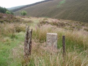 An old boundary stone below Monluth Hill. © Graham Marr