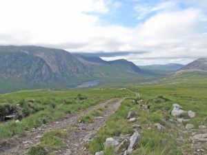 NC 376 478: Stalkers' track above Strath Dionard, on the ridge between Srath Coille na Fearna and Strath Dionard. © david glass, Geograph