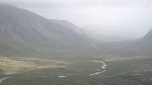 Strath Dionard. Long glacial valley between Cranstackie and Foinaven. It is very boggy, and in around 1990 a controversial road was constructed up the strath to Loch Dionard. © Richard Webb, Geograph