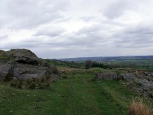 NS740803: looking east. Track cutting through outcrop, between Slacks and Drumnessie. © Robert Murray, Geograph