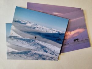 Two designs of ScotWays christmas cards side by side.