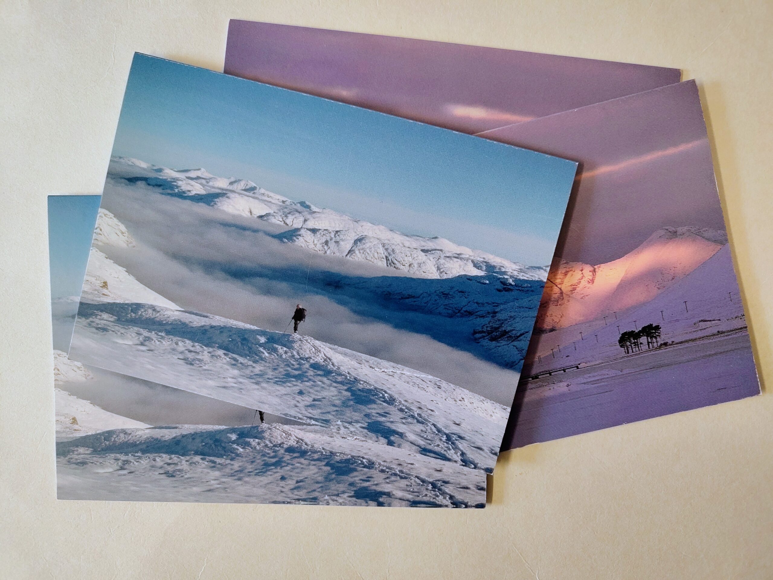 Two designs of ScotWays christmas cards side by side.